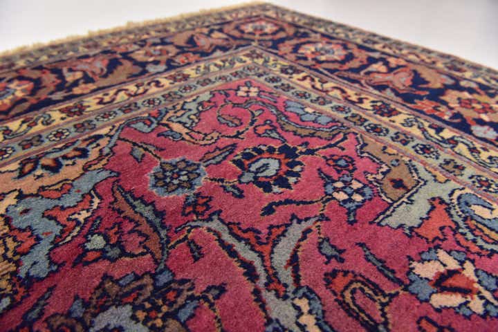 7' 7 x 11' 6 Hand Knotted Mashad Persian Wool Rug