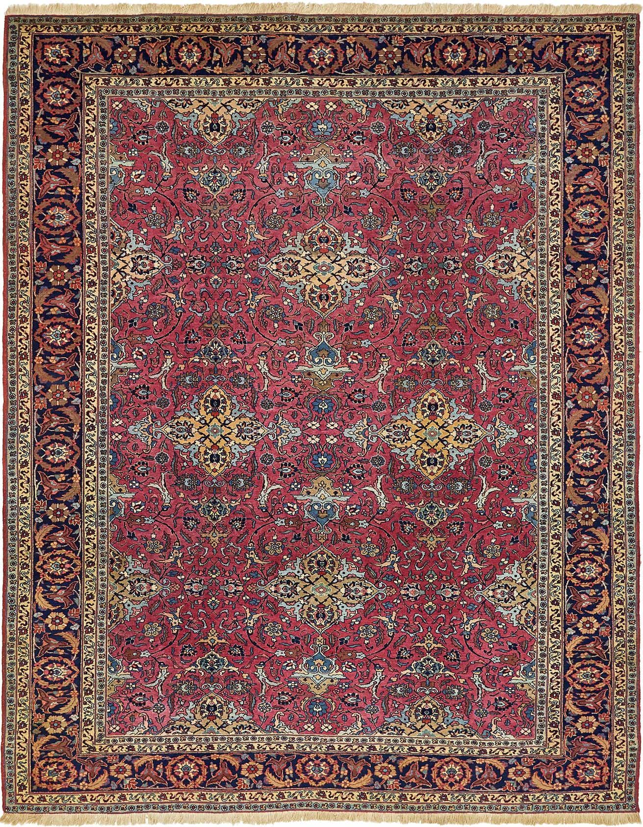 7' 7 x 11' 6 Hand Knotted Mashad Persian Wool Rug