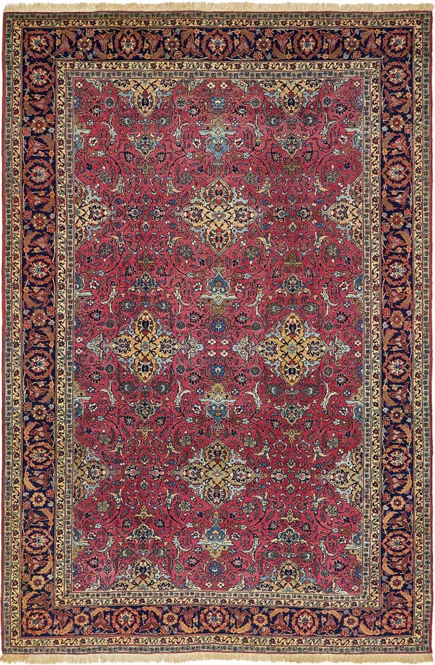 Detail image of 7' 7 x 11' 6 Hand Knotted Mashad Persian Wool Rug