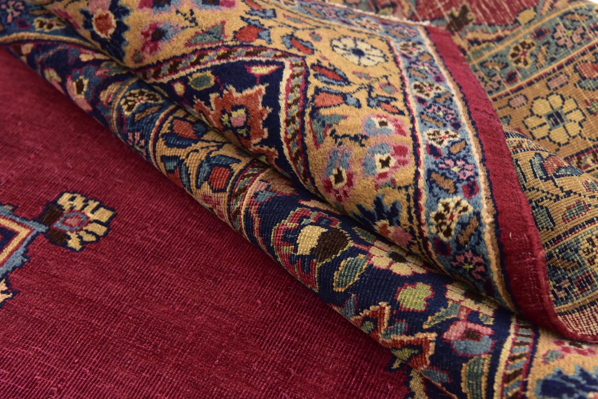 9' 10 x 13' Hand Knotted Mashad Persian Wool Rug