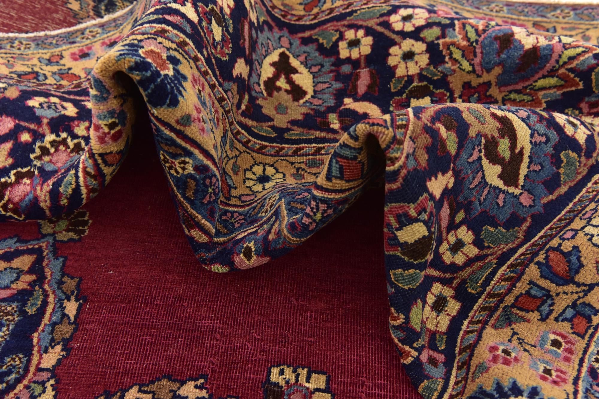 9' 10 x 13' Hand Knotted Mashad Persian Wool Rug