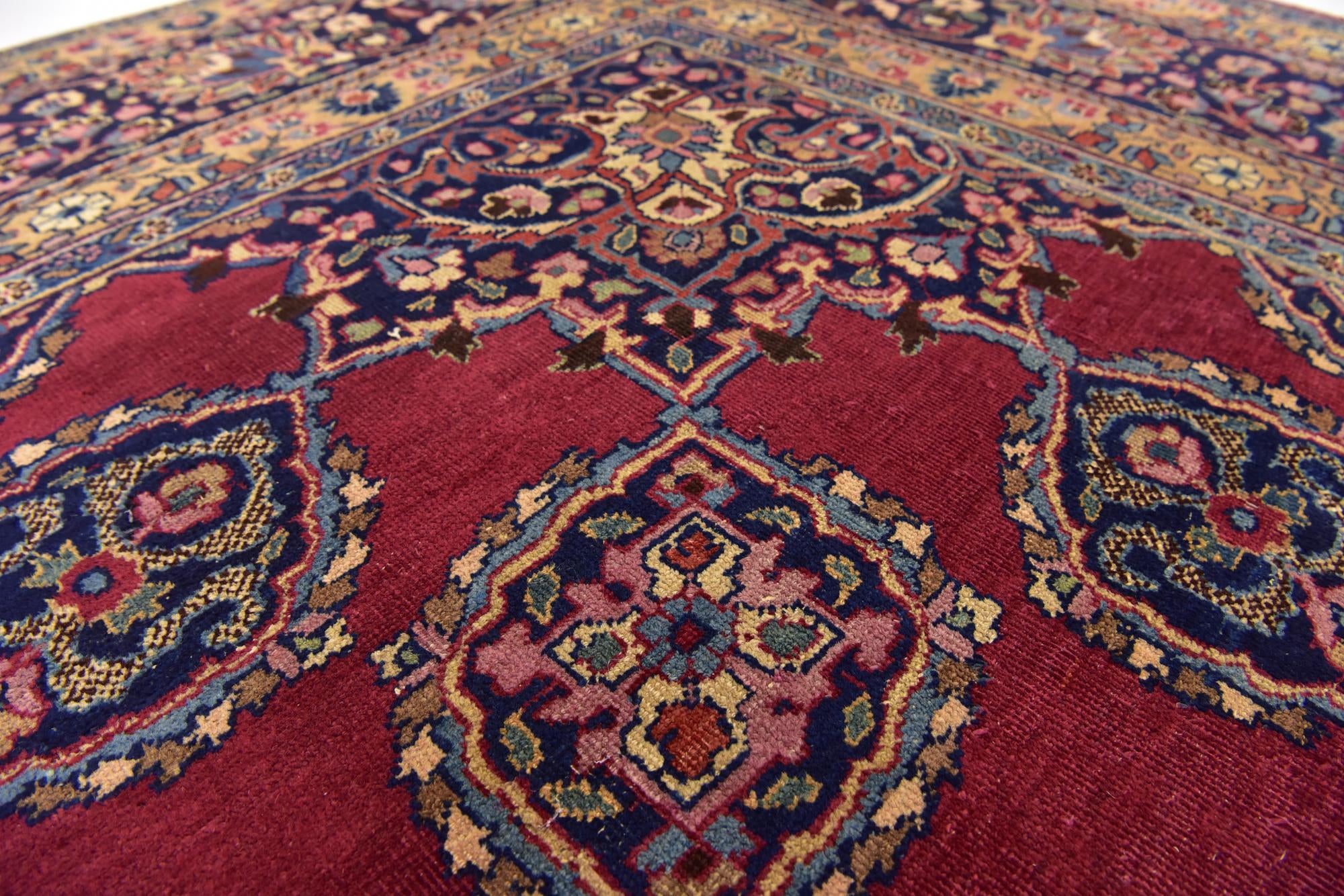 9' 10 x 13' Hand Knotted Mashad Persian Wool Rug