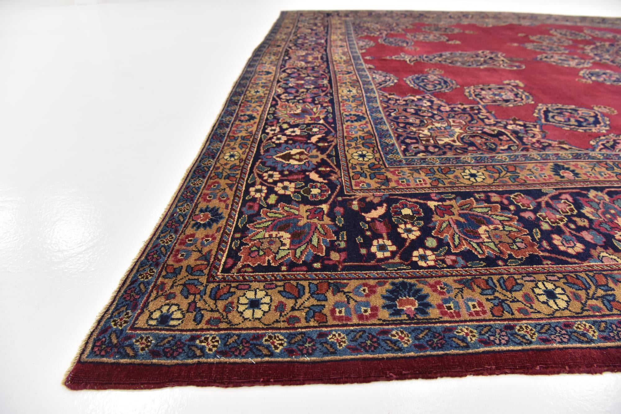 9' 10 x 13' Hand Knotted Mashad Persian Wool Rug