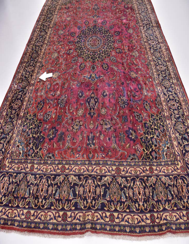 Detail image of 9' 7 x 12' 8 Hand Knotted Mashad Persian Wool Rug