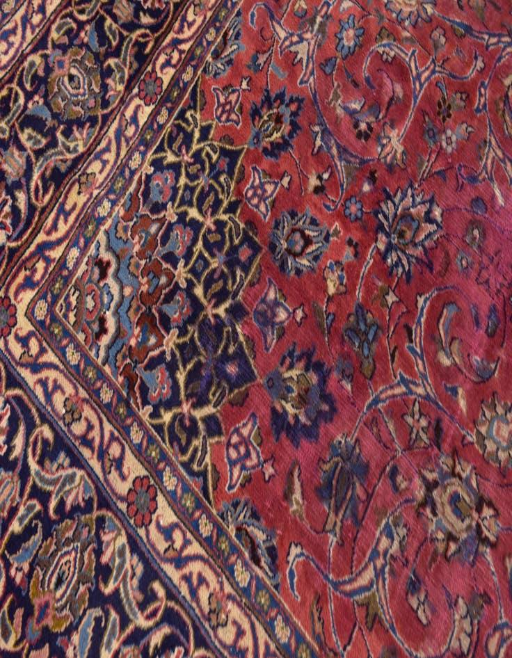 Detail image of 9' 7 x 12' 8 Hand Knotted Mashad Persian Wool Rug