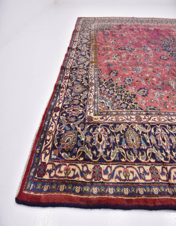 Detail image of 9' 7 x 12' 8 Hand Knotted Mashad Persian Wool Rug