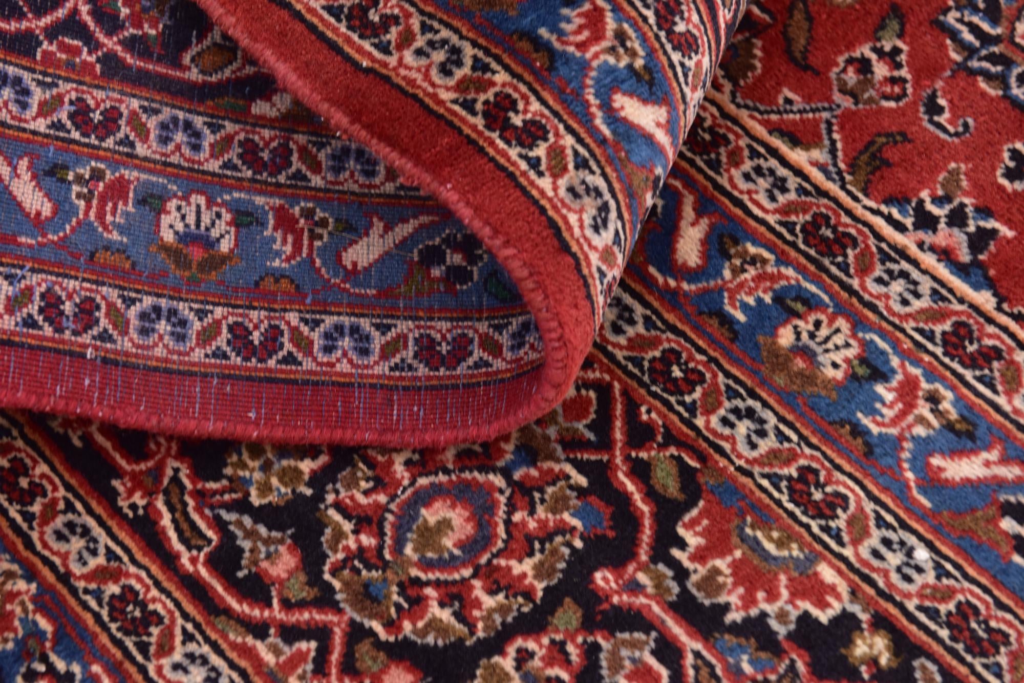 9' 7 x 12' 10 Hand Knotted Mashad Persian Wool Rug