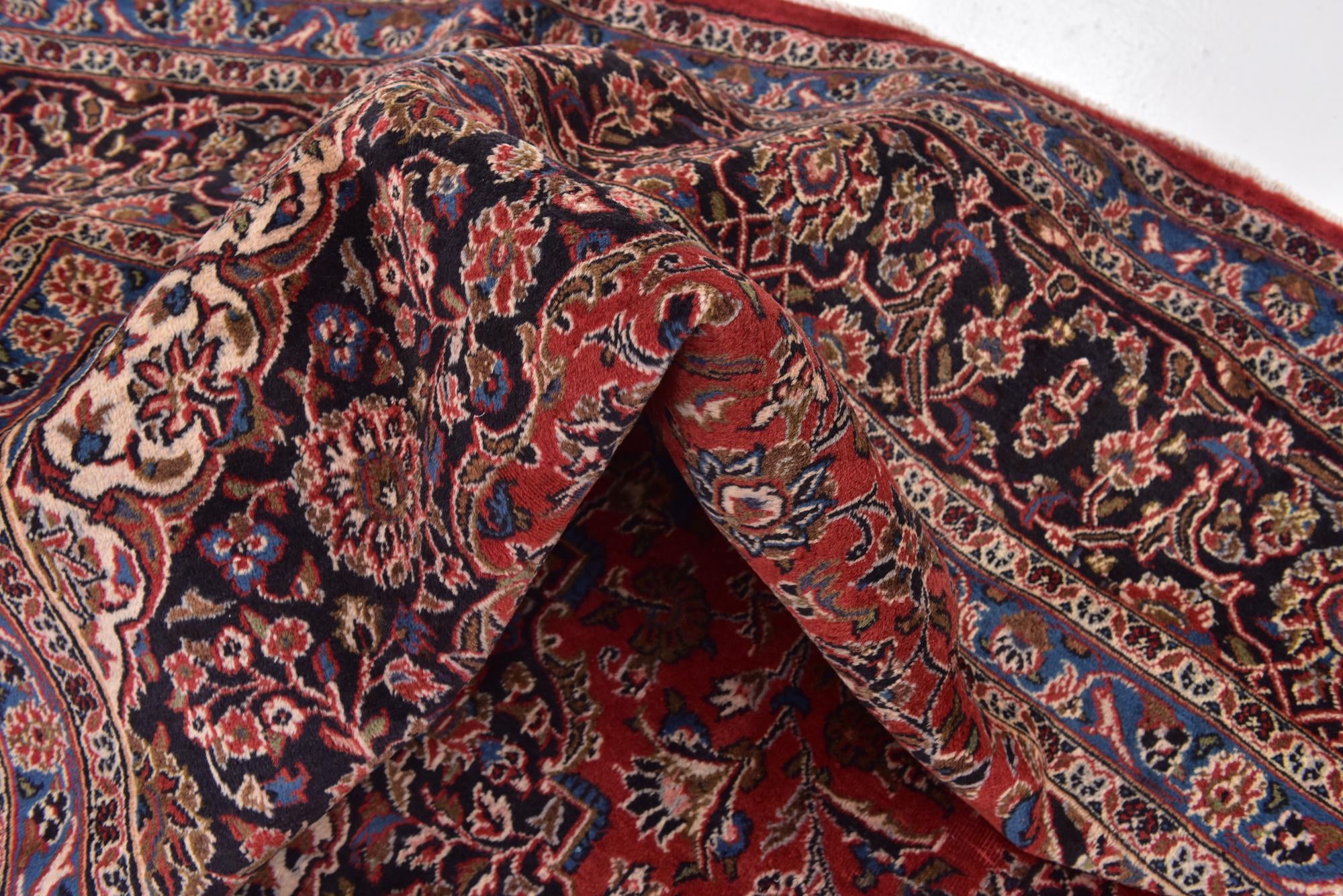 9' 7 x 12' 10 Hand Knotted Mashad Persian Wool Rug