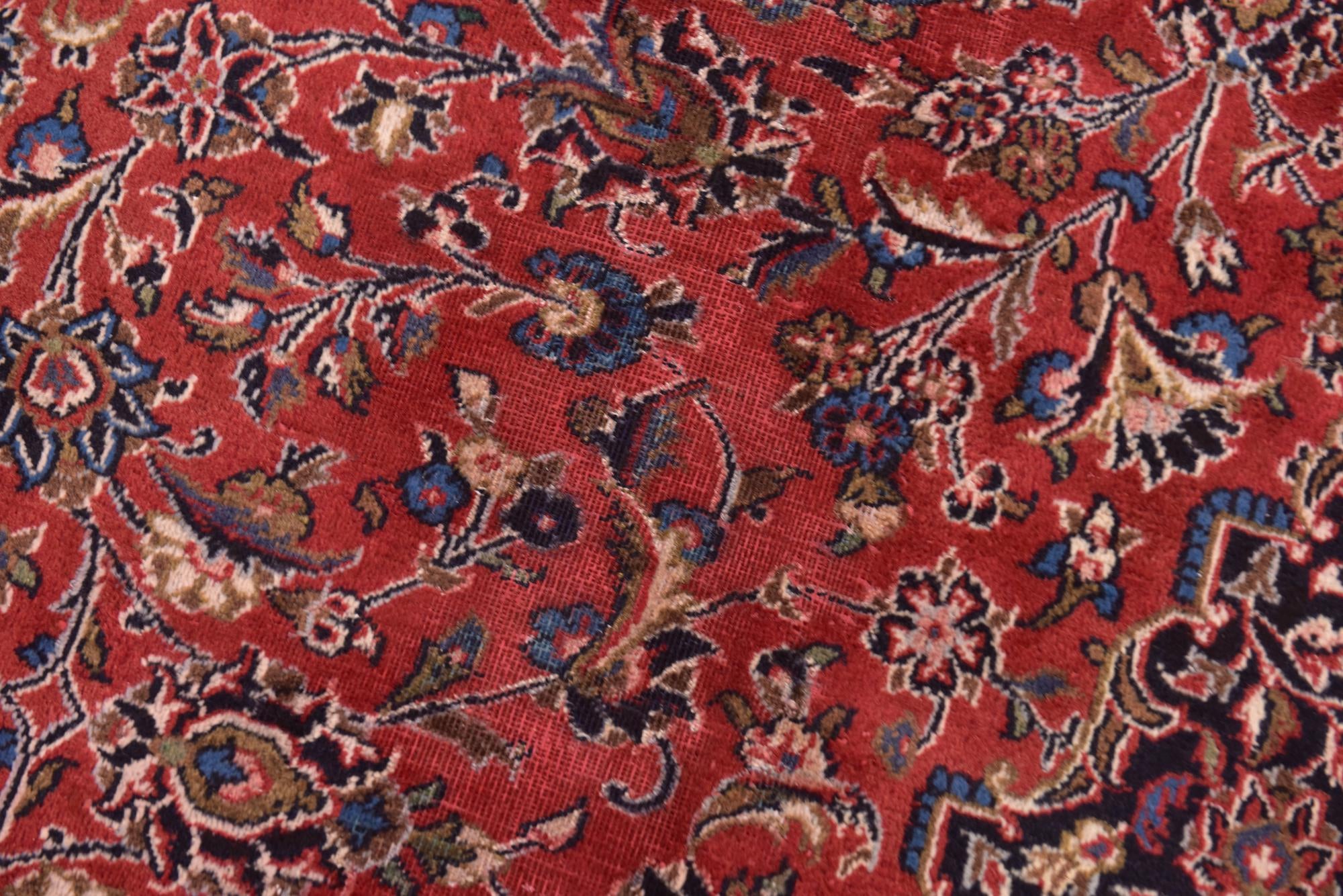 9' 7 x 12' 10 Hand Knotted Mashad Persian Wool Rug