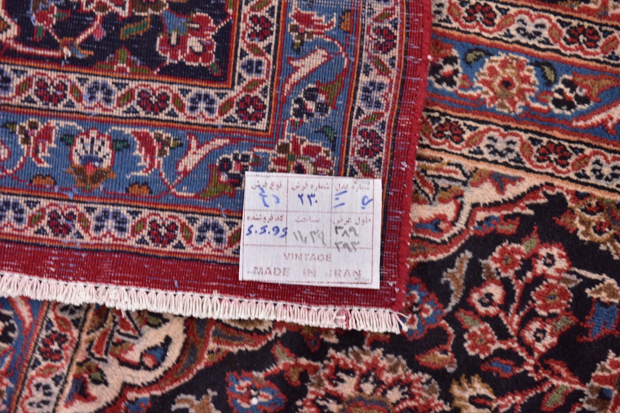 9' 7 x 12' 10 Hand Knotted Mashad Persian Wool Rug