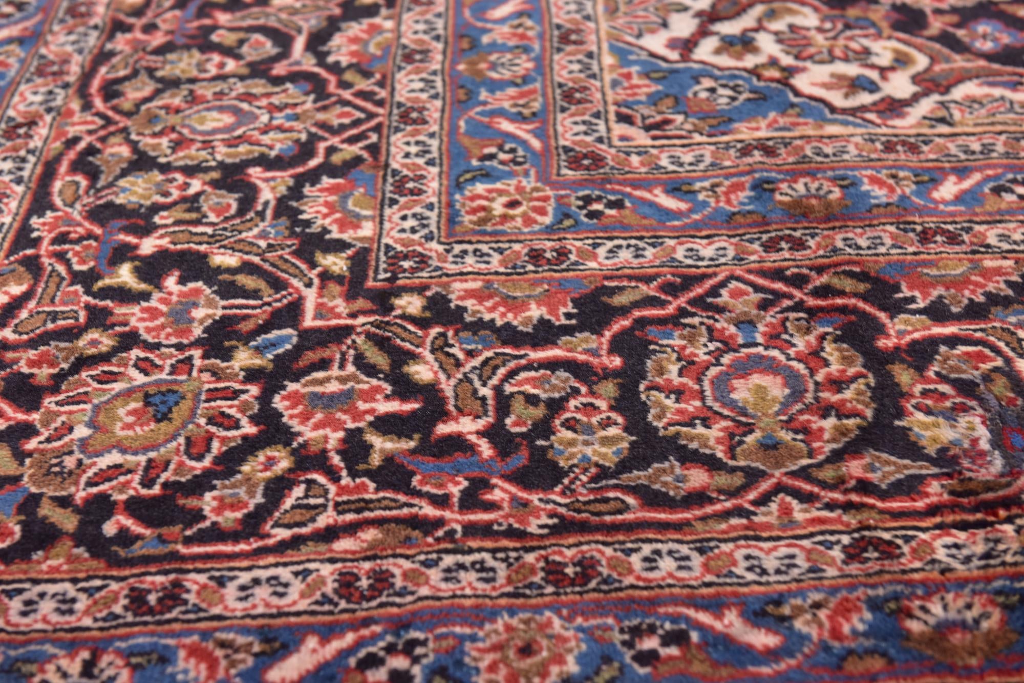 9' 7 x 12' 10 Hand Knotted Mashad Persian Wool Rug