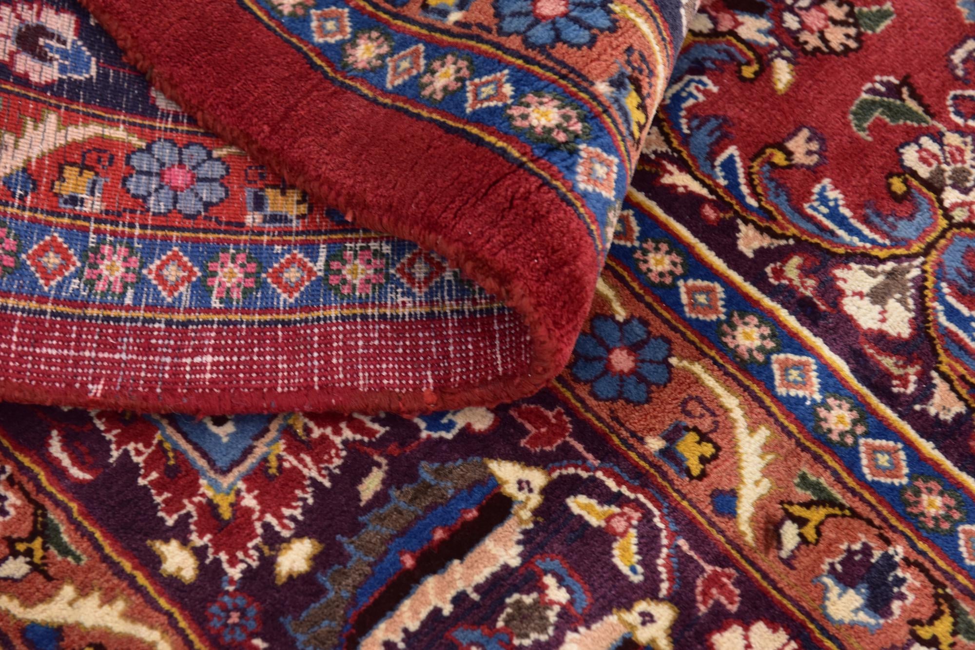 9' 6 x 13' Hand Knotted Mashad Persian Wool Rug