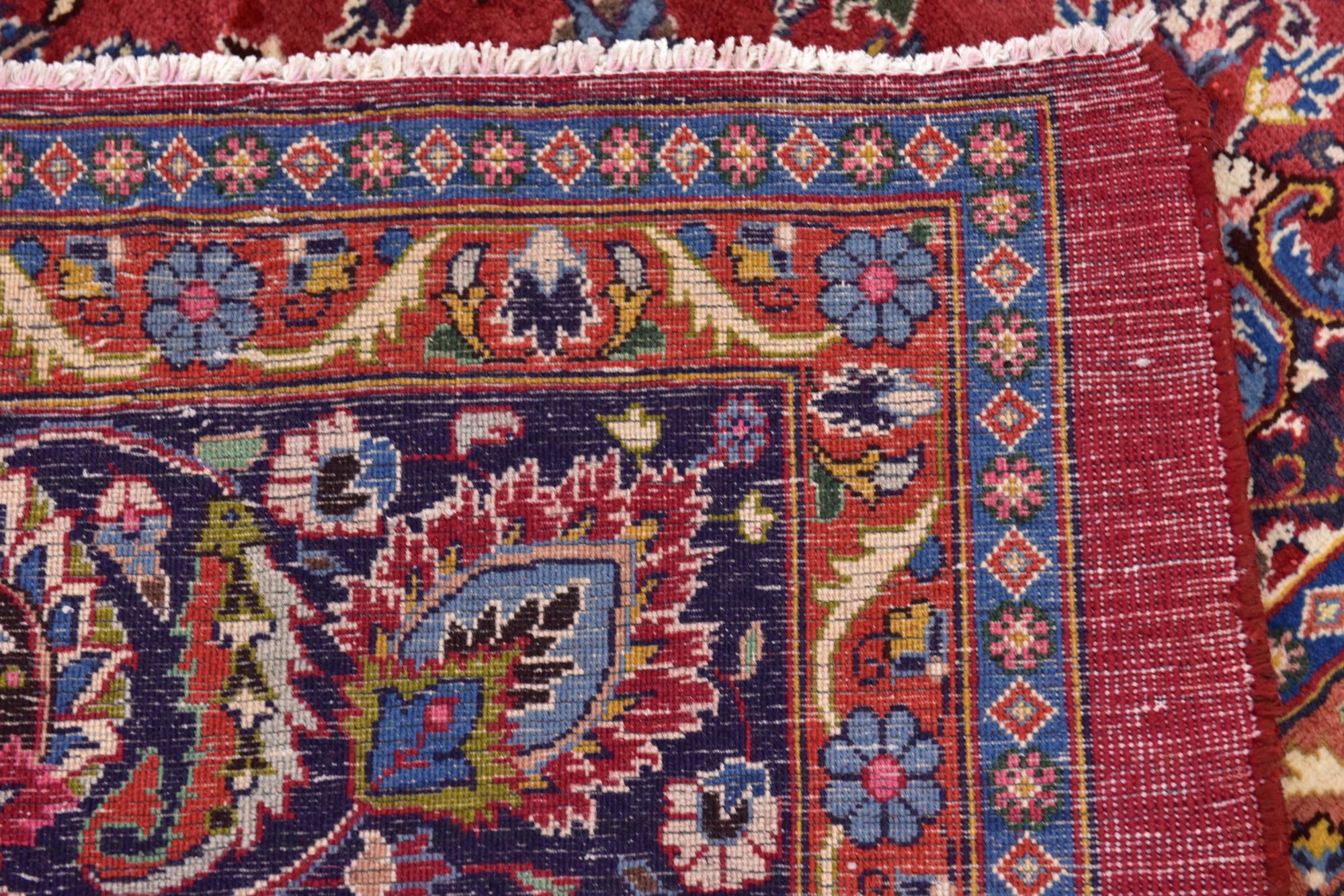 9' 6 x 13' Hand Knotted Mashad Persian Wool Rug