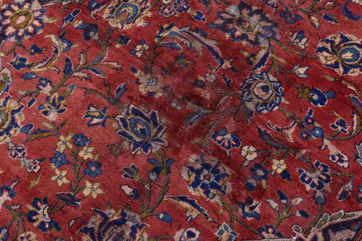 9' 3 x 12' 5 Hand Knotted Mashad Persian Wool Rug