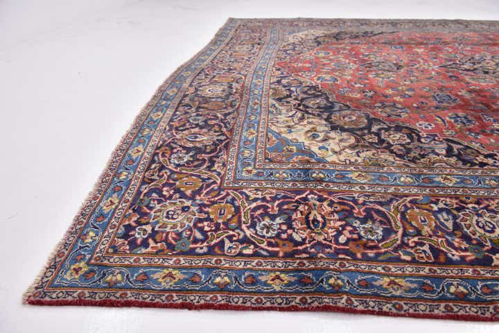 9' 3 x 12' 5 Hand Knotted Mashad Persian Wool Rug