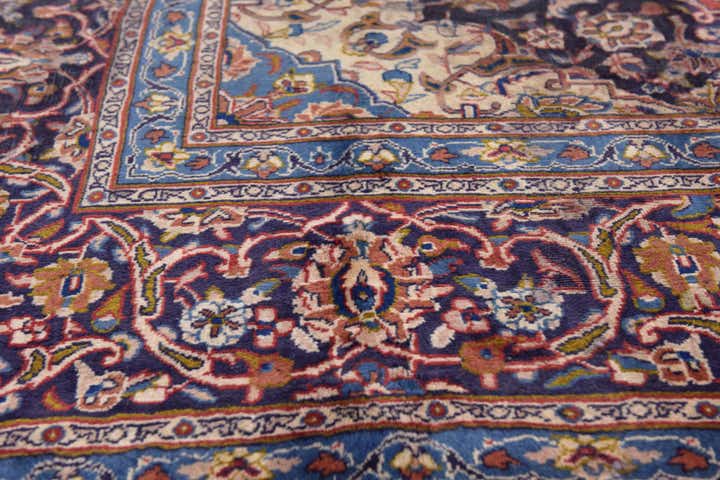 9' 3 x 12' 5 Hand Knotted Mashad Persian Wool Rug