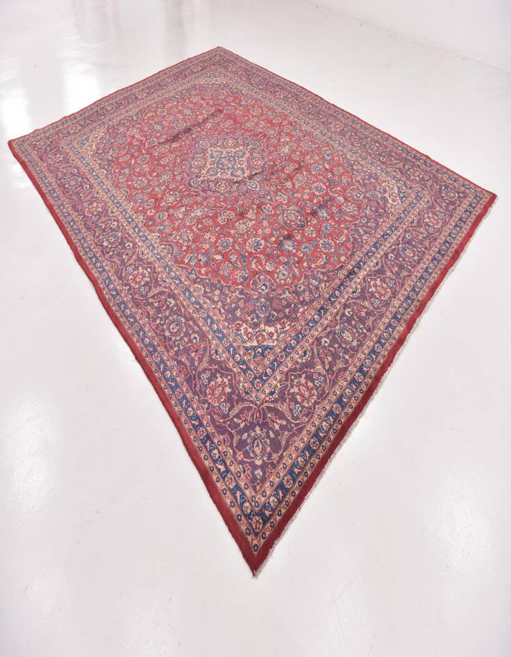 Detail image of 9' 8 x 13' Hand Knotted Mashad Persian Wool Rug