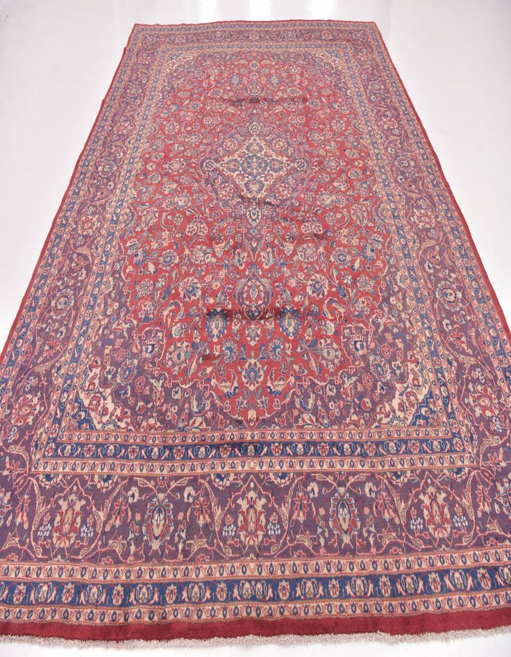Detail image of 9' 8 x 13' Hand Knotted Mashad Persian Wool Rug