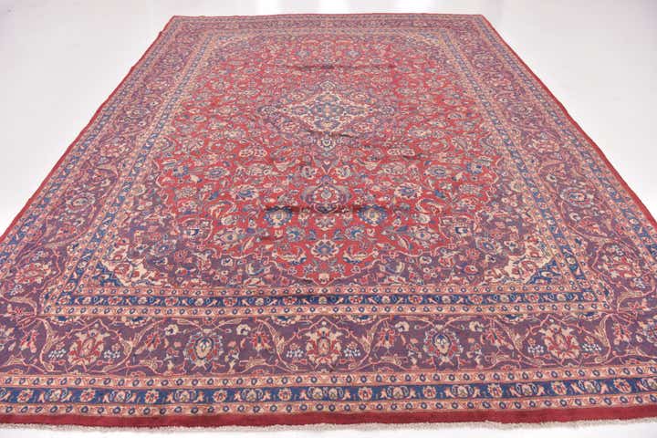 9' 8 x 13' Hand Knotted Mashad Persian Wool Rug