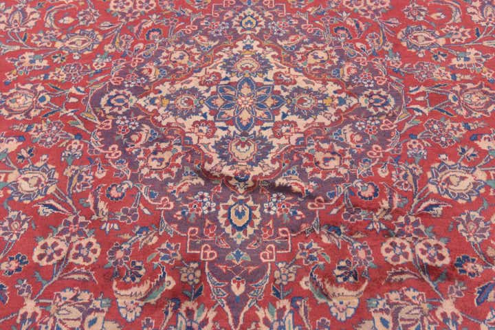 9' 8 x 13' Hand Knotted Mashad Persian Wool Rug
