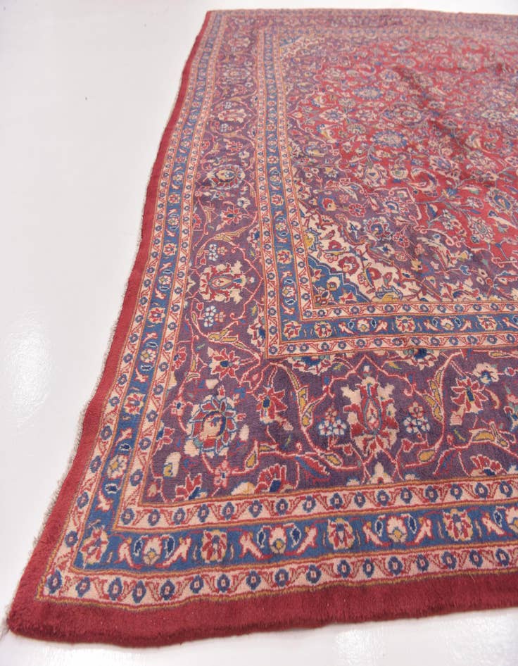 Detail image of 9' 8 x 13' Hand Knotted Mashad Persian Wool Rug