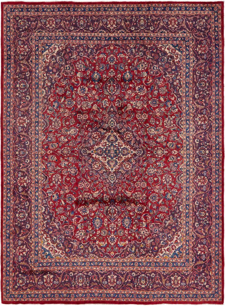 9' 8 x 13' Hand Knotted Mashad Persian Wool Rug