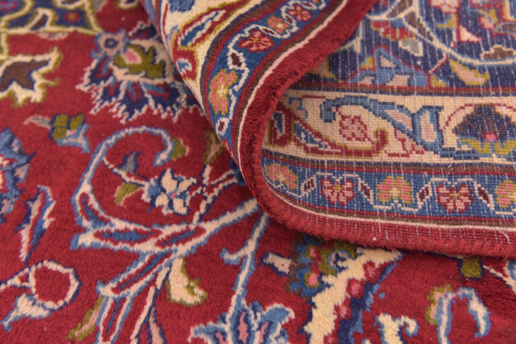 9' 7 x 12' 8 Hand Knotted Mashad Persian Wool Rug