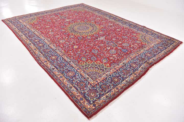 9' 7 x 12' 8 Hand Knotted Mashad Persian Wool Rug
