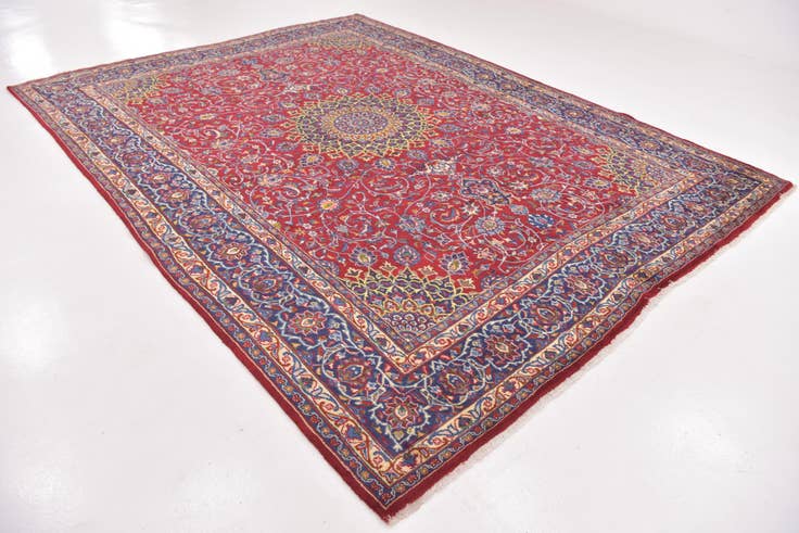 Detail image of 9' 7 x 12' 8 Hand Knotted Mashad Persian Wool Rug