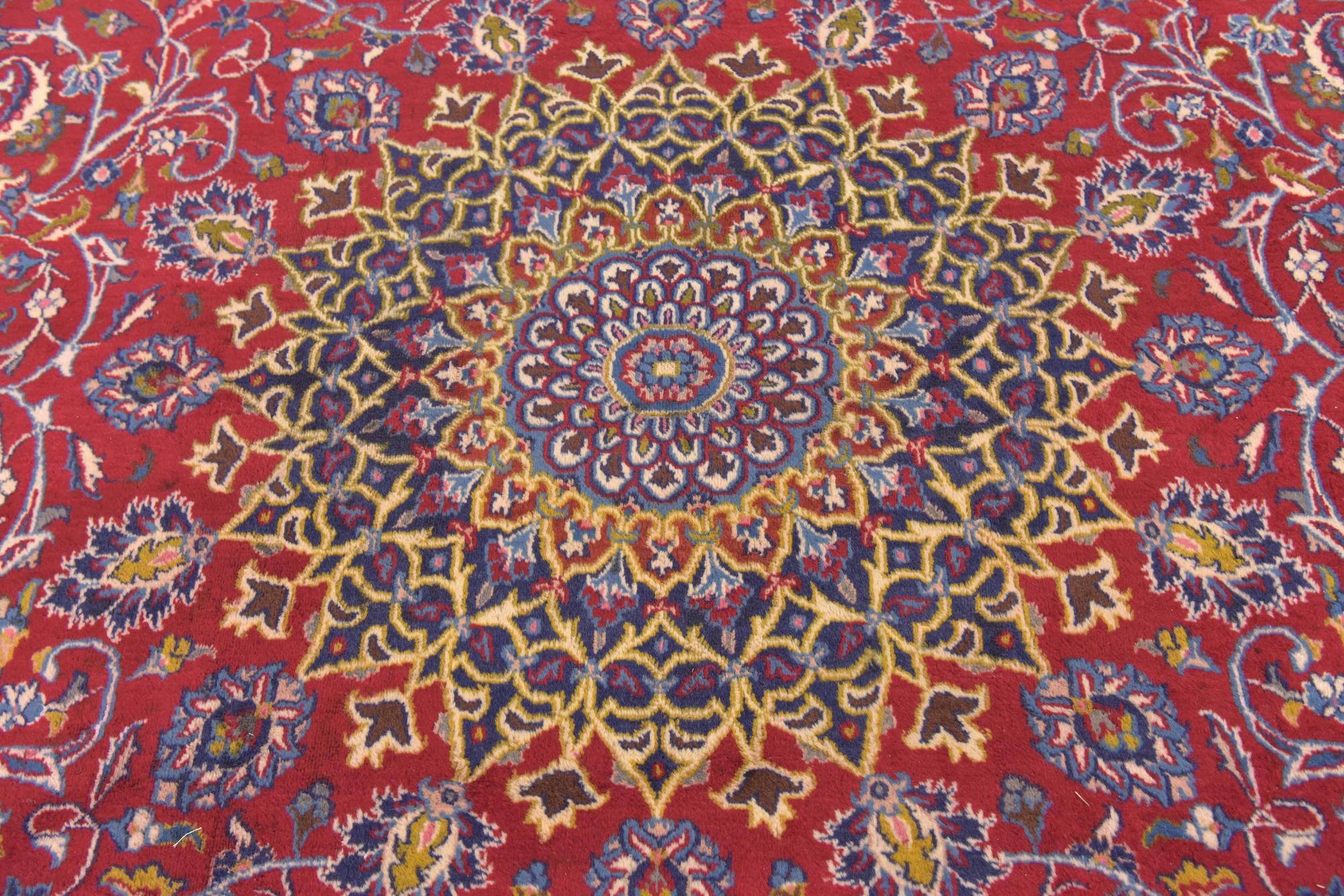 9' 7 x 12' 8 Hand Knotted Mashad Persian Wool Rug