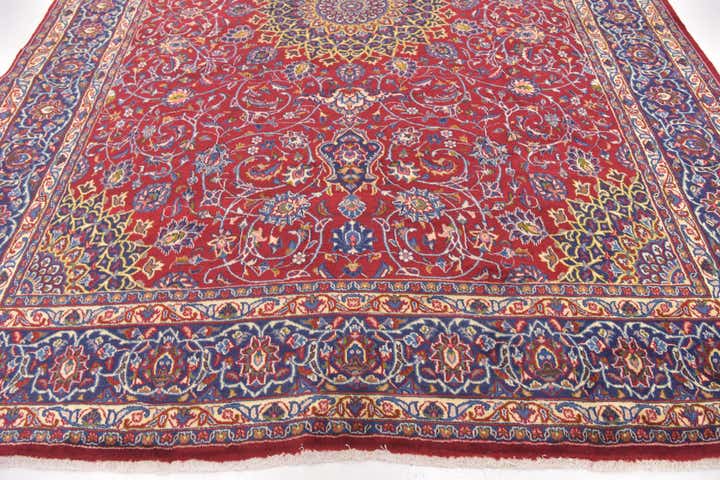 9' 7 x 12' 8 Hand Knotted Mashad Persian Wool Rug