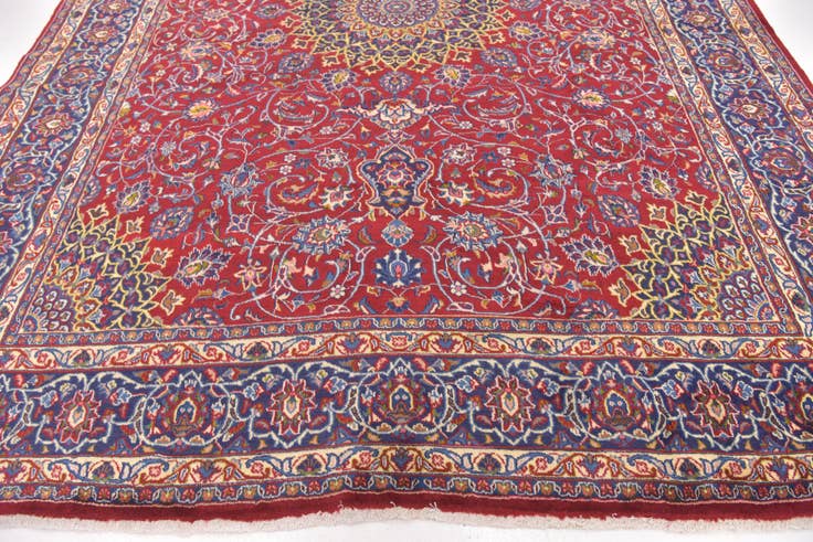 Detail image of 9' 7 x 12' 8 Hand Knotted Mashad Persian Wool Rug
