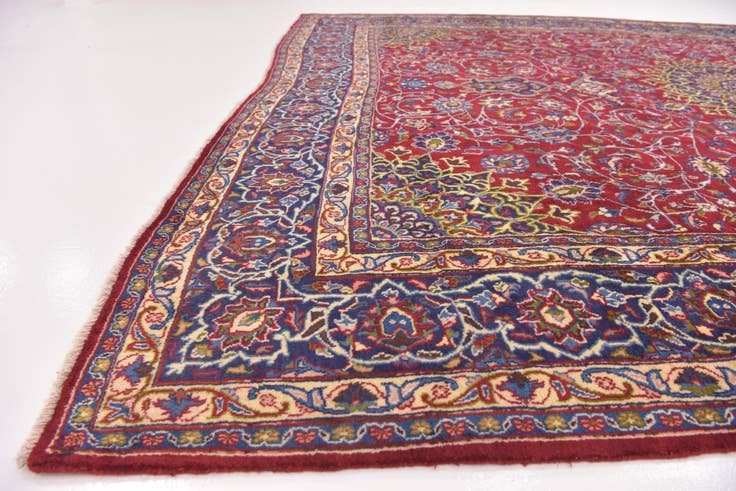 Detail image of 9' 7 x 12' 8 Hand Knotted Mashad Persian Wool Rug