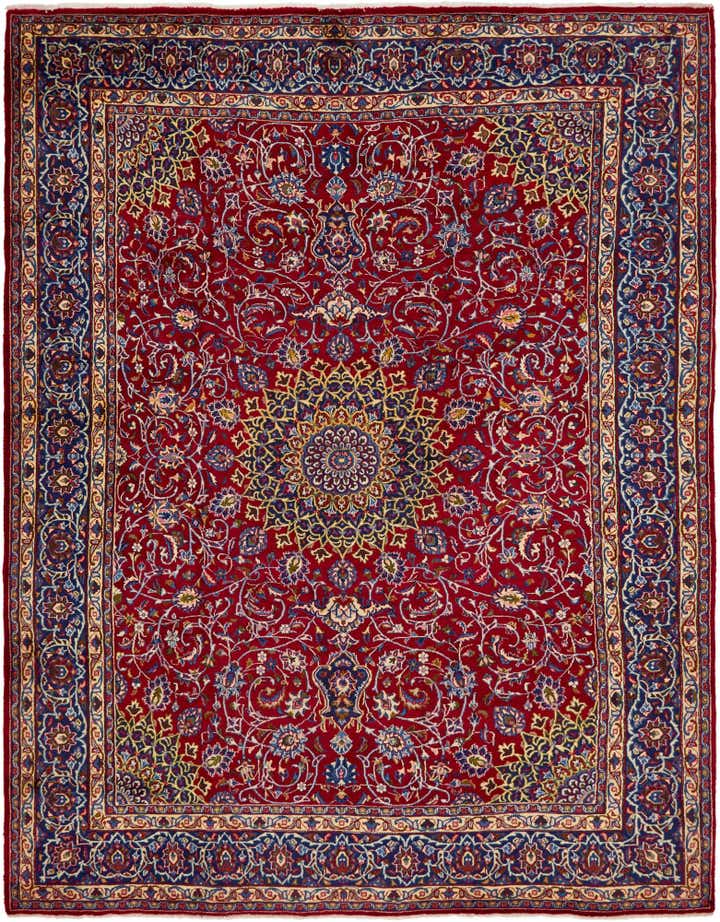 9' 7 x 12' 8 Hand Knotted Mashad Persian Wool Rug