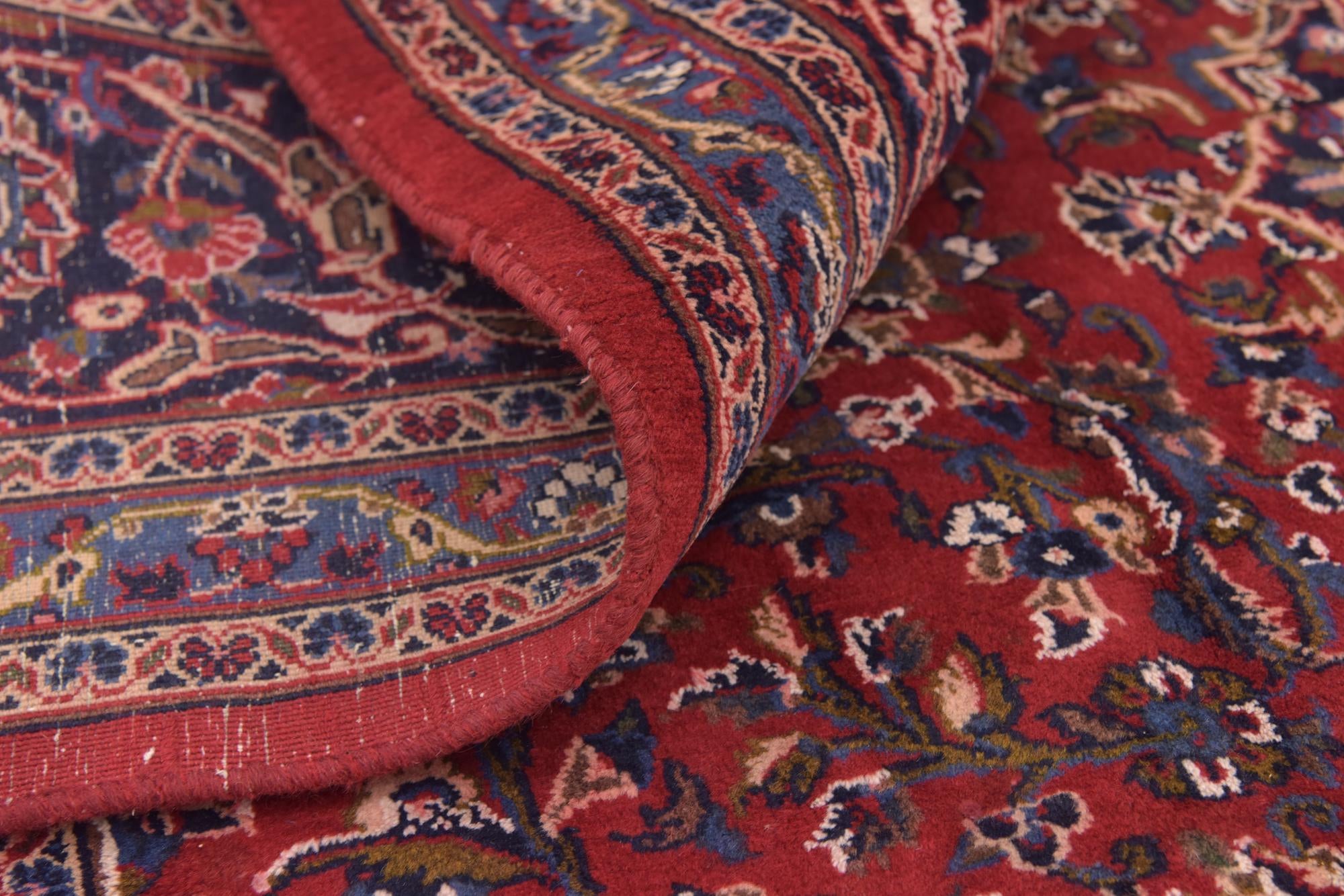 9' 6 x 12' 7 Hand Knotted Mashad Persian Wool Rug
