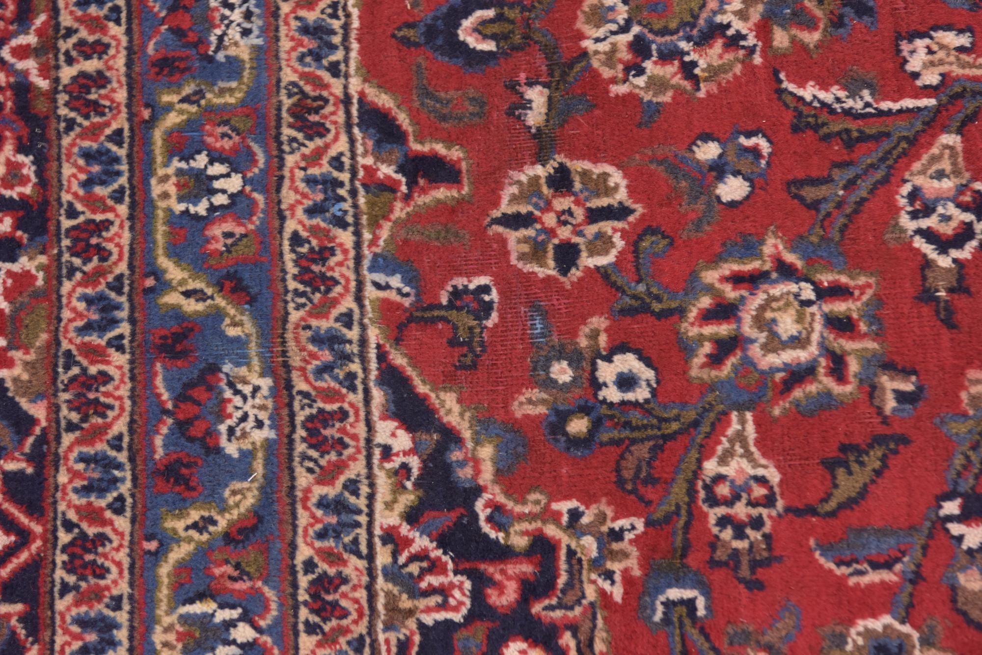 9' 6 x 12' 7 Hand Knotted Mashad Persian Wool Rug