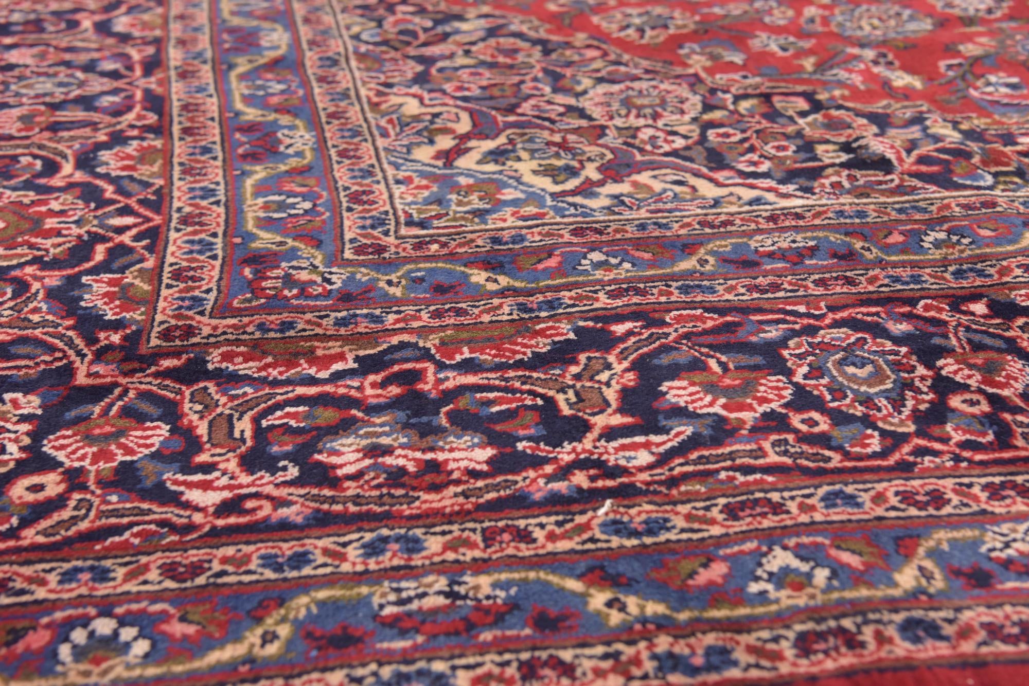 9' 6 x 12' 7 Hand Knotted Mashad Persian Wool Rug