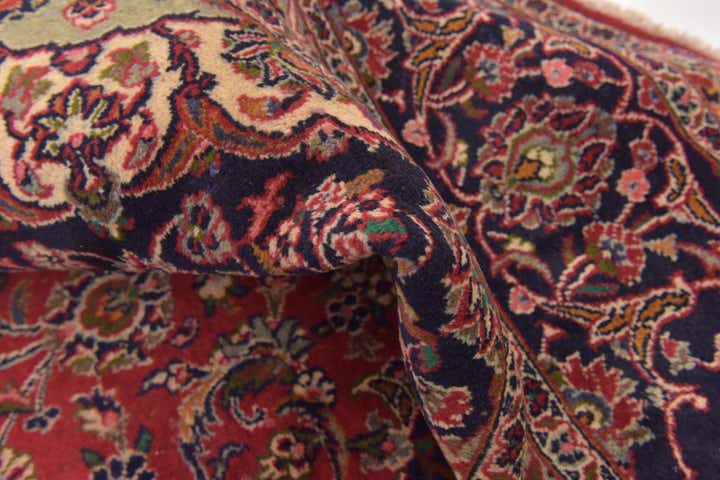 9' 9 x 12' 7 Hand Knotted Mashad Persian Wool Rug