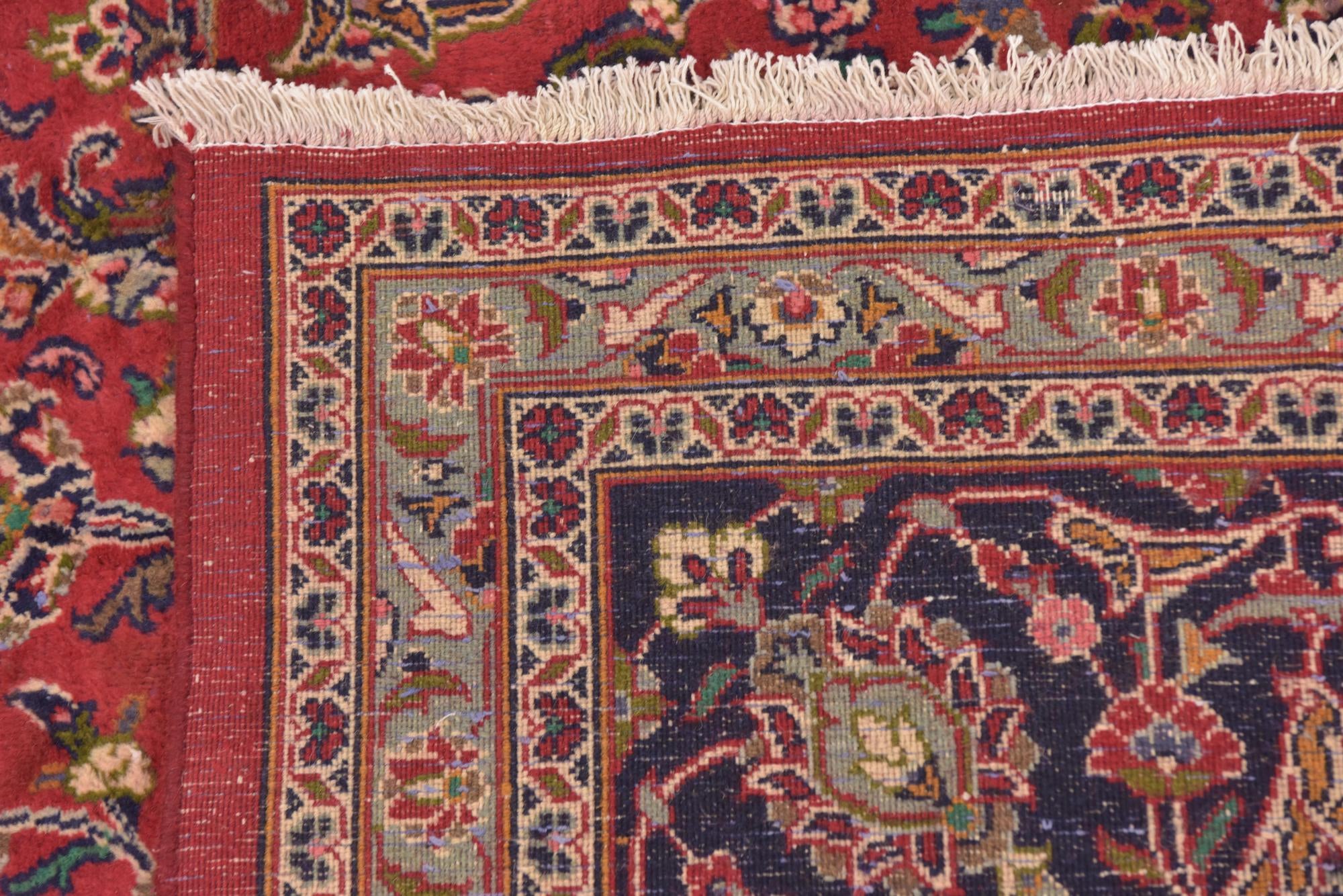 9' 9 x 12' 7 Hand Knotted Mashad Persian Wool Rug