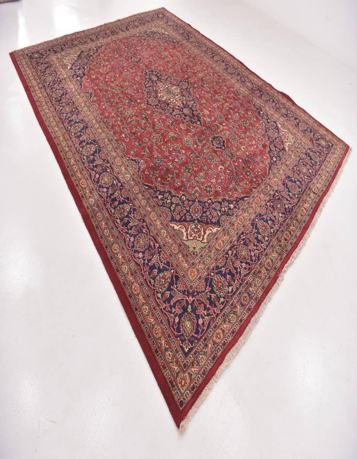 Detail image of 9' 9 x 12' 7 Hand Knotted Mashad Persian Wool Rug