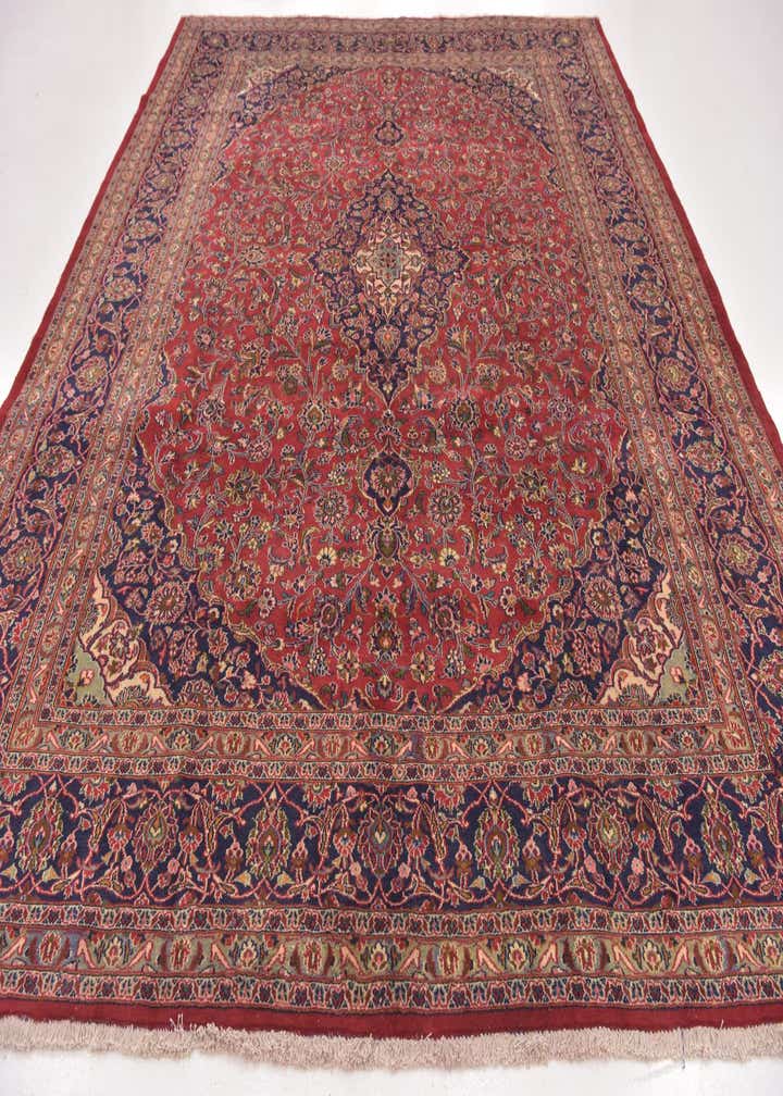 9' 9 x 12' 7 Hand Knotted Mashad Persian Wool Rug