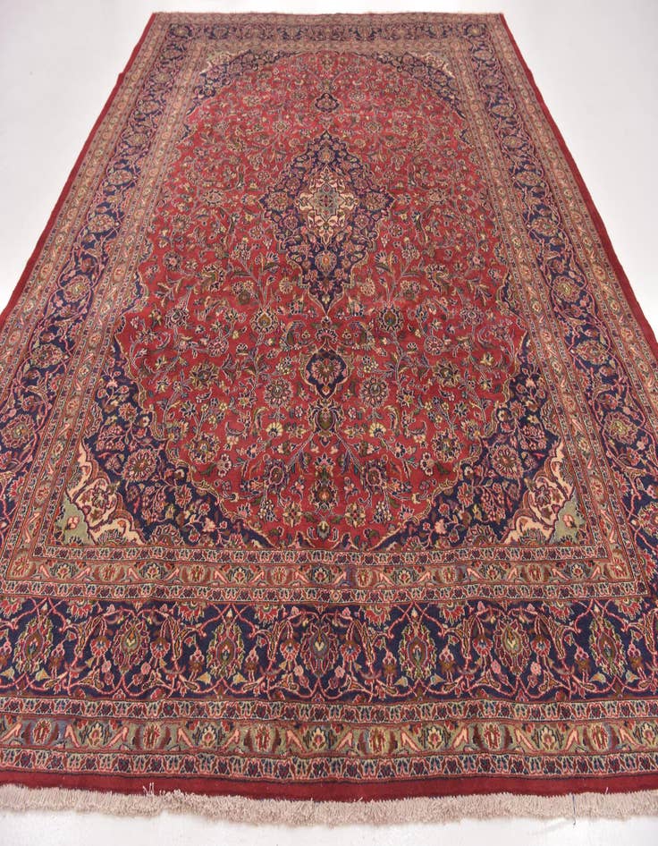 Detail image of 9' 9 x 12' 7 Hand Knotted Mashad Persian Wool Rug