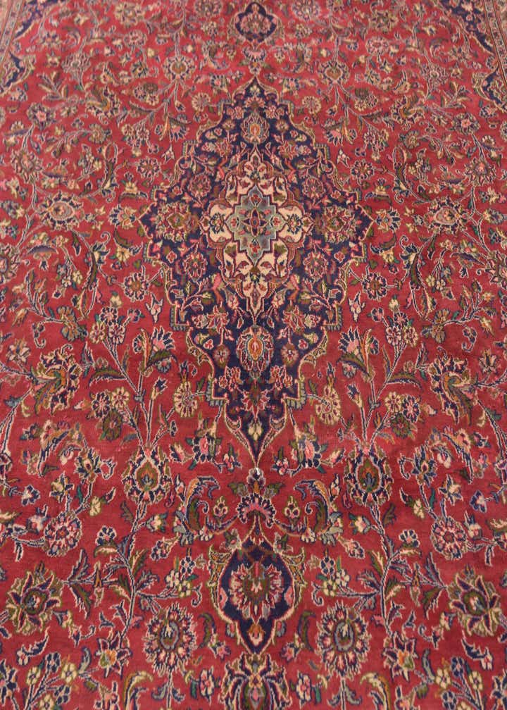 9' 9 x 12' 7 Hand Knotted Mashad Persian Wool Rug