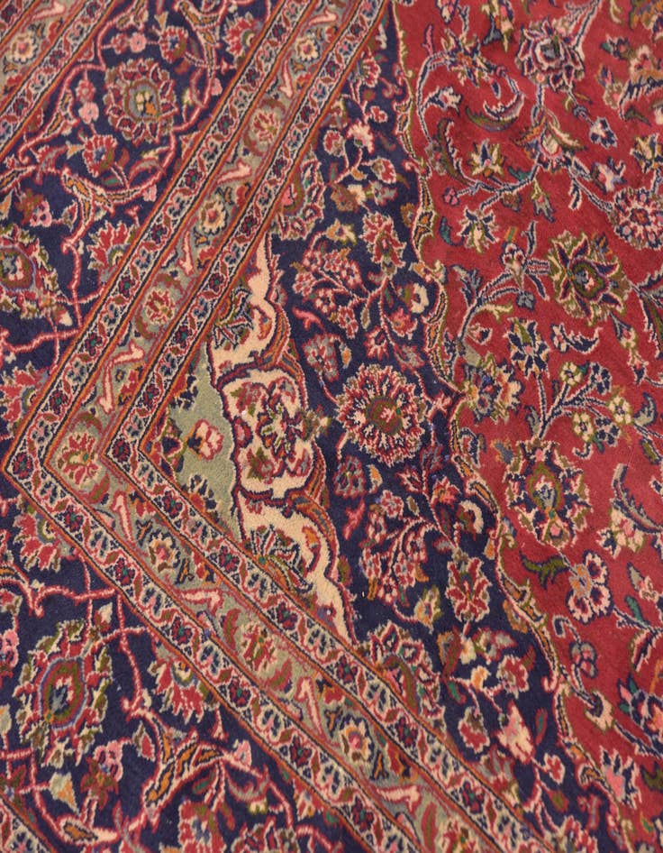 Detail image of 9' 9 x 12' 7 Hand Knotted Mashad Persian Wool Rug