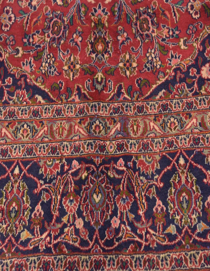 Detail image of 9' 9 x 12' 7 Hand Knotted Mashad Persian Wool Rug