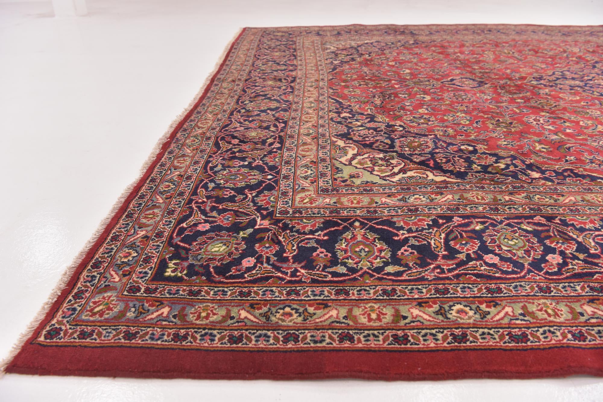 9' 9 x 12' 7 Hand Knotted Mashad Persian Wool Rug