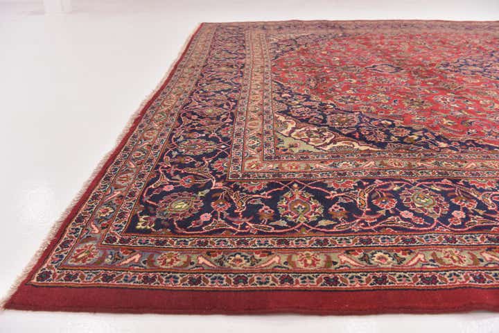 9' 9 x 12' 7 Hand Knotted Mashad Persian Wool Rug