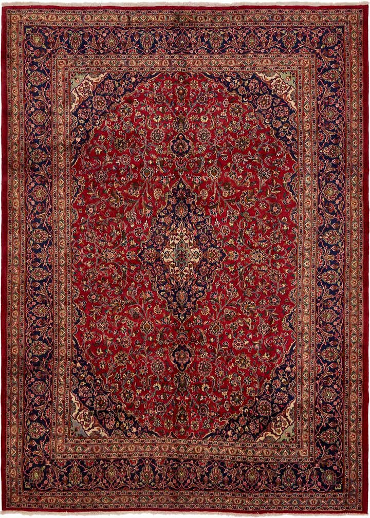 9' 9 x 12' 7 Hand Knotted Mashad Persian Wool Rug