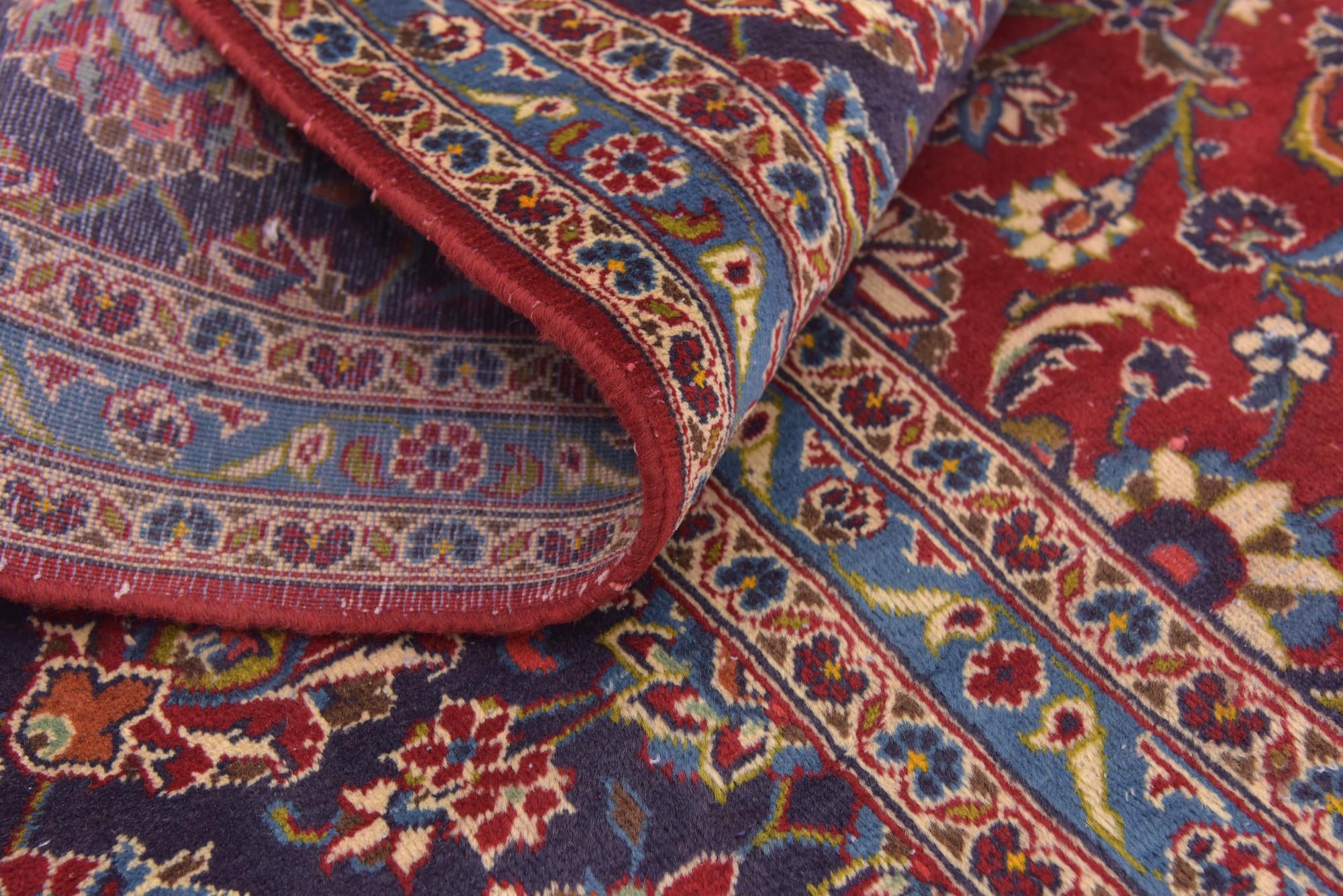 9' 6 x 12' 10 Hand Knotted Mashad Persian Wool Rug