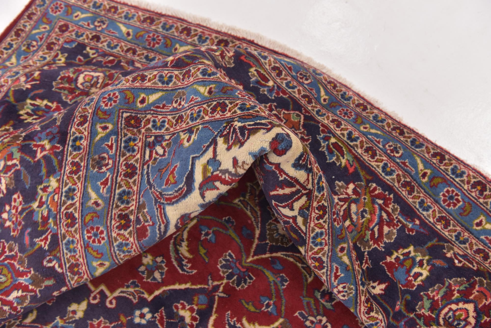 9' 6 x 12' 10 Hand Knotted Mashad Persian Wool Rug